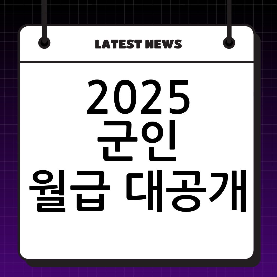 2025년 군인 월급 총정리: 병사, 간부 월급 및 확인 방법